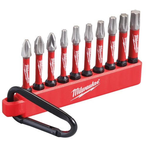 Jeu de 10 embouts SHOCKWAVE avec mousqueton MILWAUKEE 4932480941 photo du produit