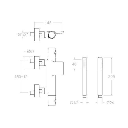 Mitigeur bain-douche thermostatique avec ensemble TZAR 343901DOC - RAMON SOLER - 34C302681 pas cher Secondaire 1 L