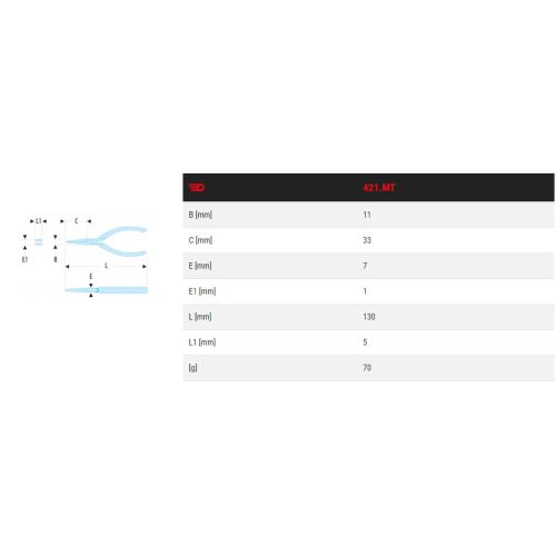 Pince de préhension Micro-Tech® à bec long plate et rigide - FACOM - 421.MT pas cher Secondaire 1 L