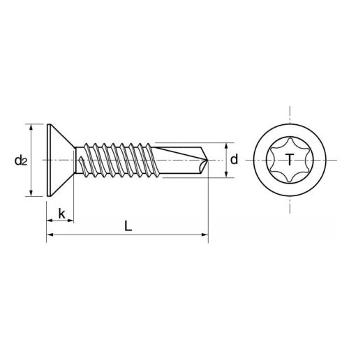 Vis autoperceuse tête fraisée 6 lobes internes inox A2 3,5 x 16 boîte de 200 ACTON 624363,5X16 photo du produit Secondaire 3 L