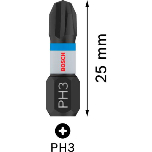 Embout de vissage Pro impact PH3 25 mm pour un vissage robuste BOSCH 2608522469 photo du produit Secondaire 1 L