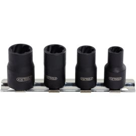 Jeu de 4 douilles à chocs Ks Tools 1/4 '' avec rail de rangement de 8 à 13 mm - 913.1450 photo du produit Principale M