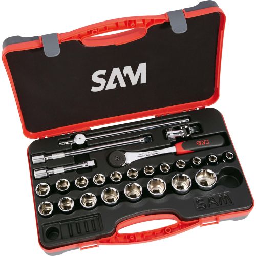 Coffret 1/2'' de 25 outils Sam outillage 6 pans en mm - 75-SH25 photo du produit Principale L