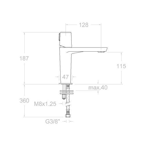 Mitigeur de lavabo TZAR M 340401OC - RAMON SOLER - 34A302370 pas cher Secondaire 1 L