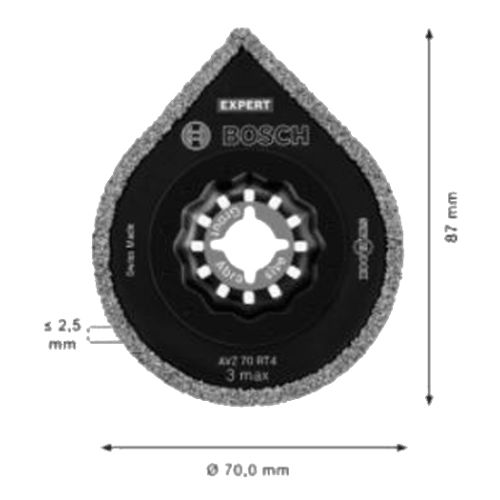 Lame de scie oscillante Carbure 3 MAX AVZ70RT4 D70 - BOSCH EXPERT - 2608900041 pas cher Secondaire 1 L