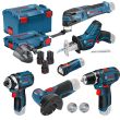 Pack 6 outils  12 V Bosch (GSR+GSA+GLI+GOP+GWS+GDR) + 3 batteries 2.0 Ah + L-BOXX photo du produit