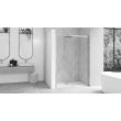 Paroi de douche SMART DESIGN coulissant 157x170 blanc verre transparent sans seuil gauche C-2 - KINEDO - PA9237BTNEG-2 pas cher