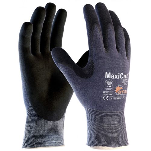 Gants de travail tricoté vanisé nylon MaxiCut® Ultra™ bleu/noir T8 ATG AT443745-ZZ08ACA photo du produit