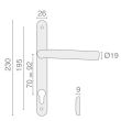 Ensemble 1394 entraxe 70 mm sur plaque étroite clé I inox brossé HERACLES B-INOX-PE05 photo du produit