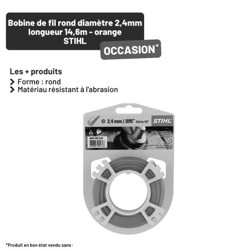 OCCASION Bobine de fil rond D2,4mm L14,6m orange - STIHL - 0000-930-2338 pas cher Secondaire 1 L