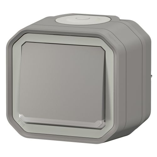 Interrupteur ou va-et-vient PLEXO 10AX 250V étanche complet saillie gris avec voyant - LEGRAND - 069712L pas cher Secondaire 2 L