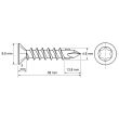 Vis autoperceuse à ailettes tête fraisée crantée acier zingué Torx 4,8 x 38 mm boîte de 250 ACTON 333414,8X38CR3 photo du produit Secondaire 3 S