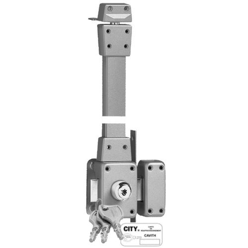 Verrou 2 points en applique Zenith 1520 à bouton cylindre de 45mm gauche - ISEO - 15200455.5 pas cher Secondaire 1 L