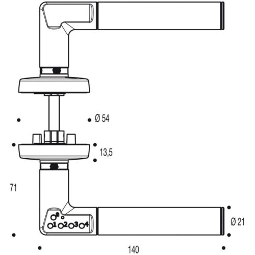 Poignée à code électronique sur rosaces CODE HANDLE gauche - VACHETTE - 82005 pas cher Secondaire 1 L