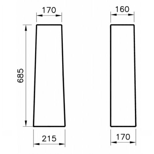 Colonne sur pieds pour lavabo 685x215 VITRA 5529L003-0156 photo du produit Secondaire 1 L