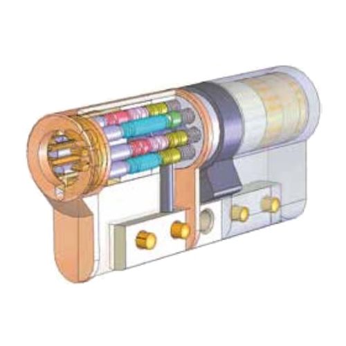 Cylindre double entrée 30X30mm à 5 ailettes finition nickelé - POLLUX – 955533 pas cher Secondaire 2 L