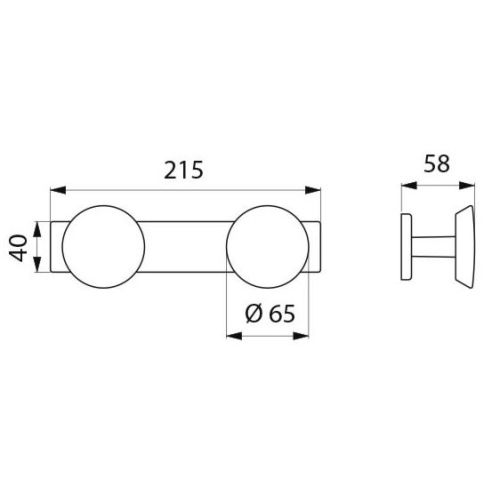 Patère porte-manteau 2 têtes rondes inox 304 chromé - DELABIE - 302 pas cher Secondaire 1 L