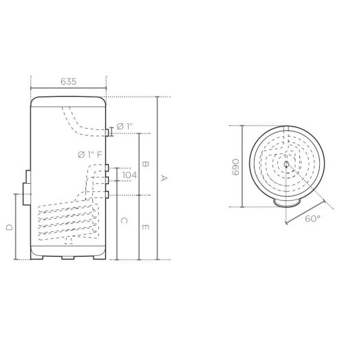 Préparateur d'eau chaude à échangeur vertical sur socle échangeur serpentin optimisé 200 L - THERMOR - 886406 pas cher Secondaire 1 L