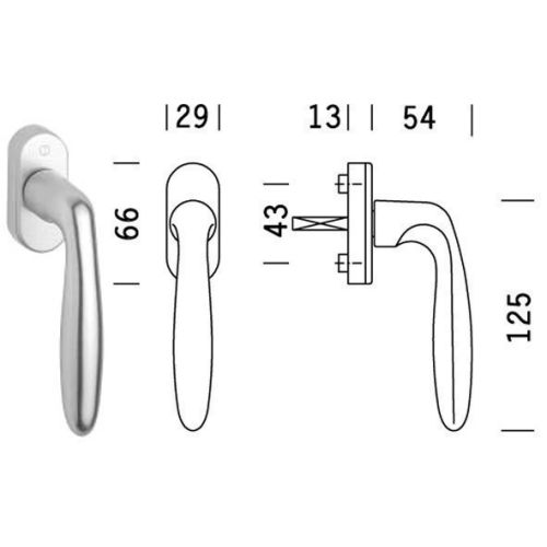 Poign&eacute;e de fen&ecirc;tre Verona F1 aluminium argent - HOPPE - 759279 pas cher Secondaire 2 L