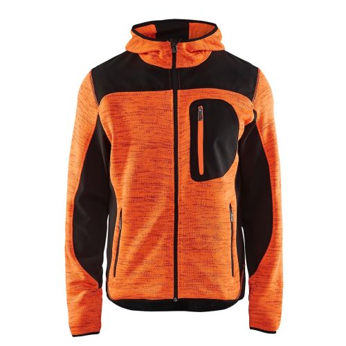 Veste tricotee a capuche orange fluo/noir TXS - BLÅKLÄDER - 493021175399XS pas cher