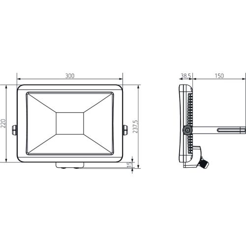 Projecteur LED 50 W theLeda B50L BK noir &eacute;volutif THEBEN 1020697 photo du produit Secondaire 2 L