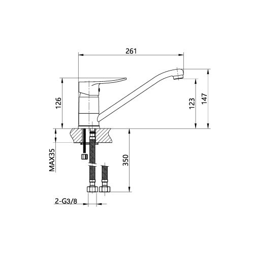 Mitigeur évier bec bas C2 NF GARIS Nova+ pas cher Secondaire 8 L