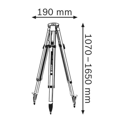 Trépied BT 170 HD professionnel 107 – 165 cm BOSCH 0601091B00 photo du produit Secondaire 1 L