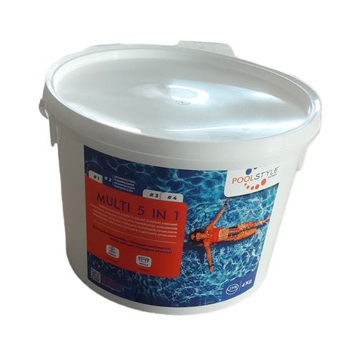 Chlore multifonctions 5 en 1 en galet 250g / 4kg - POOLSTYLE - PSL-500-0003 pas cher Secondaire 1 L