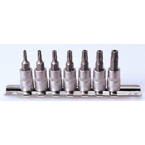 Jeu de 7 douilles tournevis ULTIMATE TORX&reg; 1/4 '' sur rail T10 &agrave; T40 KS TOOLS 922.1486 photo du produit Principale L