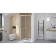 Porte de douche SUPRA 2P pivotante 80 cm profilé blanc verre transparent KINEDO PA1530BTN photo du produit