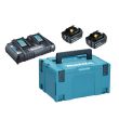 Pack énergie 18V Li-Ion 2 batteries BL1860B 6Ah + chargeur double DC18RD) en coffret MAKPAC III - MAKITA - 198077-8 pas cher