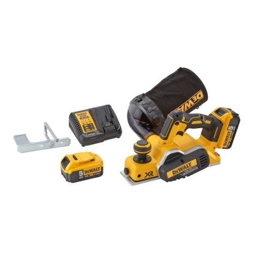 Rabot 18 V XR + 2 batteries 5 Ah + chargeur + coffret TSTAK + sac à poussière DEWALT DCP580P2T-QW photo du produit Secondaire 3 L