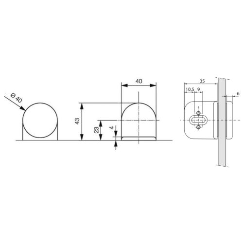 Pièce de fixation pour volume fixe chromé mat - STREMLER - 3065.31.0 pas cher Secondaire 1 L