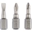 Set de 3 embouts de vissage courts 1/4'' qualité extra-dure PH1 - PZ1 - S0,6x4,5 L 25mm - BOSCH - 2607001765 pas cher