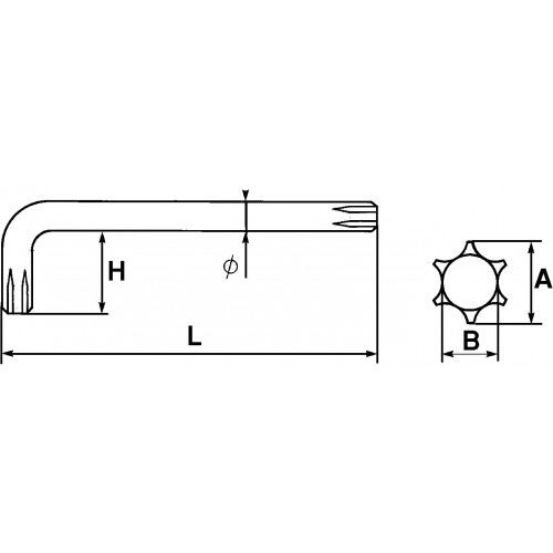 Clé mâle coudée Torx® T10 SAM OUTILLAGE 66-10 photo du produit Secondaire 1 L