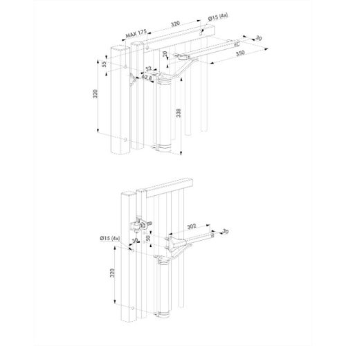 Ferme portail hydraulique Lion argent - LOCINOX - P00008967-SILV pas cher Secondaire 2 L