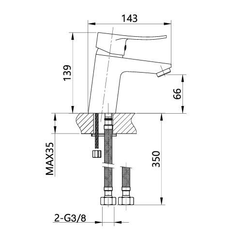 MITIGEUR LAVABO NOVA+ GARIS NF C2 A/VID photo du produit Secondaire 8 L