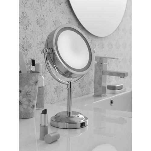 Miroir grossissant x5 éclairant cuivrée rond 15cm à poser - PRADEL - 105782 pas cher Secondaire 1 L