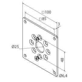 Support OCEANE Cherubini 100 x 100 pour moteur diamètre 45 mm - A4506_0568 pas cher Principale M