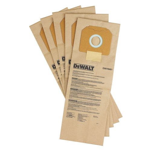 5 sacs d'aspirateur papier compatible avec DWV901L / DWV902M DEWALT DWV9401-XJ photo du produit Principale L