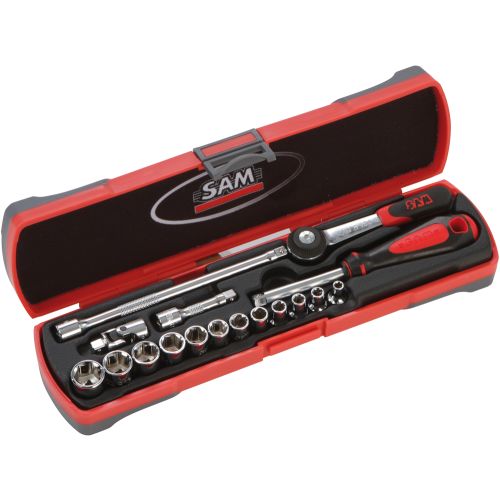 Coffret de douilles et accessoires 1/4" 17 outils SAM OUTILLAGE 73-R17 photo du produit Principale L