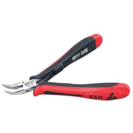 Pince à becs Ks Tools ESD à bec coudé strié 130 mm - 500.7067 photo du produit Principale M