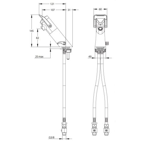 Mitigeur de lavabo temporisé NEO DUO gris sur plage avec système S® PRESTO 68052 photo du produit Secondaire 1 L