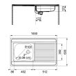 Evier monocuve inox MAN711-1000 avec égouttoir 1000 x 600 cm à poser FRANKE 013939 photo du produit