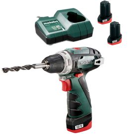 Perceuse-visseuse 12V Metabo Powermaxx 10 mm + 2 batteries 2 Ah + chargeur + boîte carton - 600984000 photo du produit Principale M