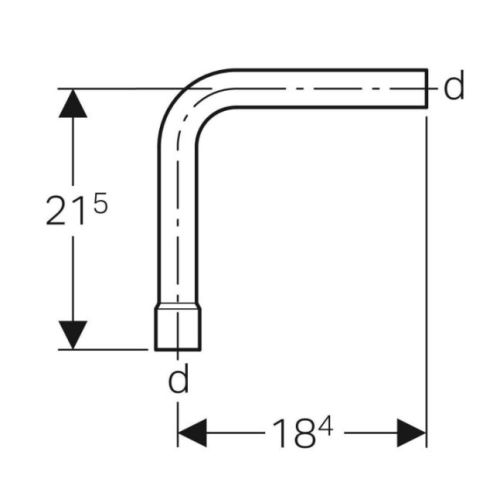 Rallonge de coude de chasse 90° en PVC avec manchon à emboiter D32 - GEBERIT - 119.695.11.1 pas cher Secondaire 1 L