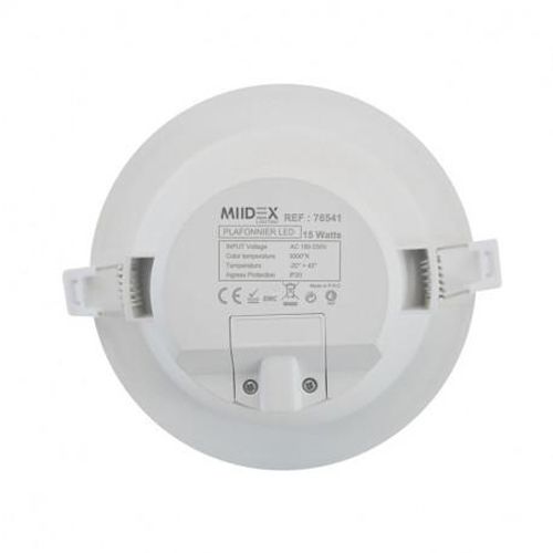 Downlight LED SIRIUS basse luminance blanc / argenté rond D 150 mm 15 W 1300 Lm 3000 K MIIDEX LIGHTING 76541 photo du produit Secondaire 3 L