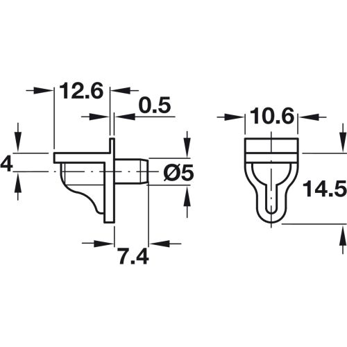 Taquet plastique de console boîte de 100 HAFELE 282-12-705-BT100 photo du produit Secondaire 2 L
