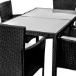 Ensemble repas 7 pièces Dining en acier noir - M39 pas cher Secondaire 1 S