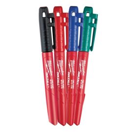 Set de 4 marqueurs Inkzall Milwaukee noir-rouge-bleu-vert - 48223106 pas cher Principale M